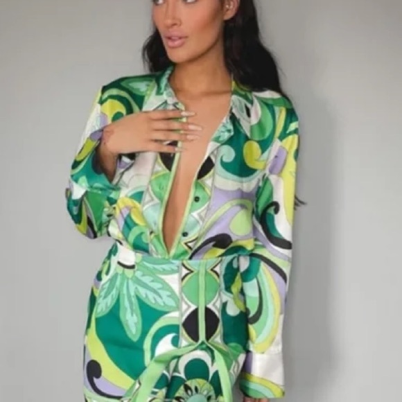 Printed‎ green long sleeve - Picture 4 of 10